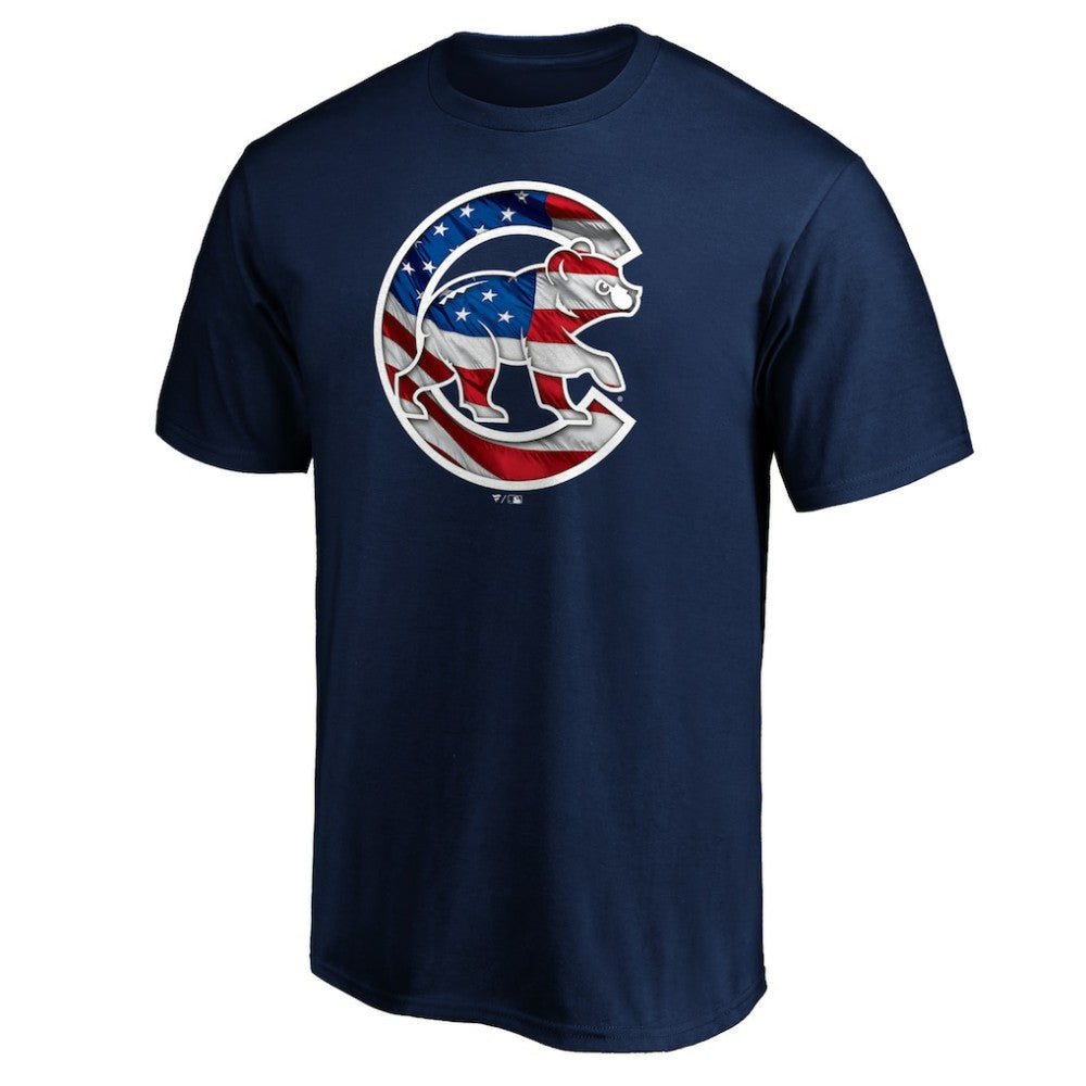 Navy Chicago Cubs Team Banner Wave T-Shirt