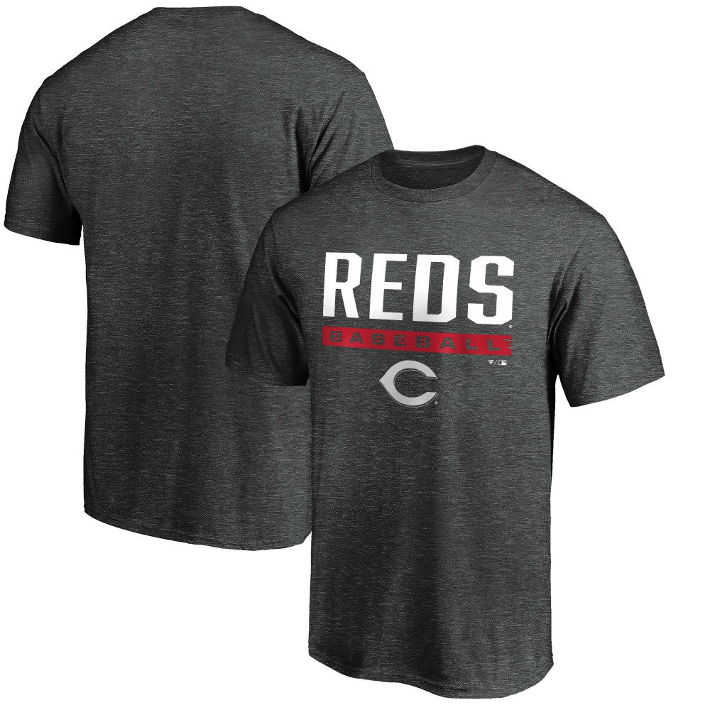 Charcoal Cincinnati Reds Team Win Stripe T-Shirt