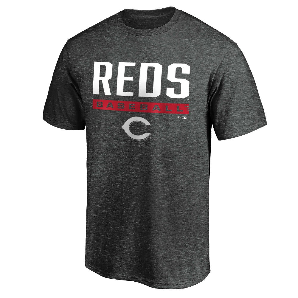 Charcoal Cincinnati Reds Team Win Stripe T-Shirt
