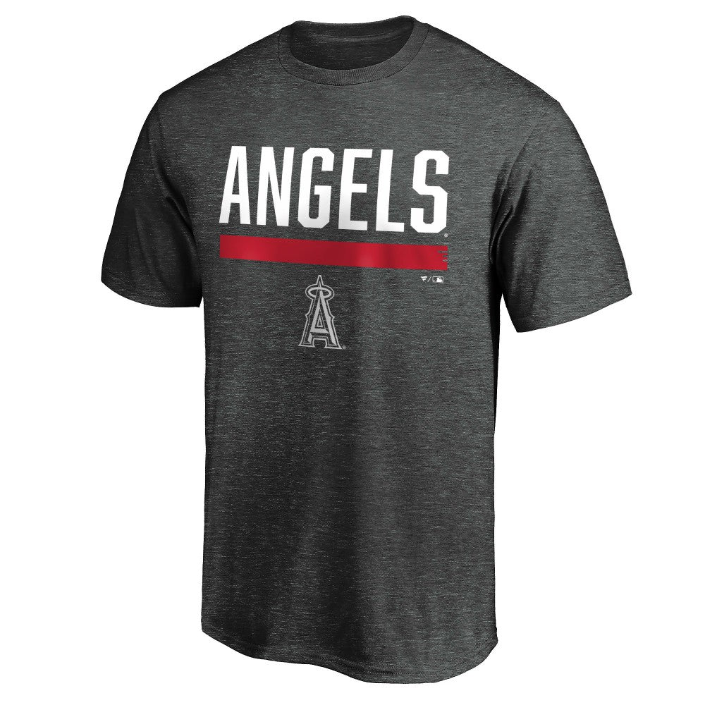 Charcoal Los Angeles Angels Team Win Stripe T-Shirt
