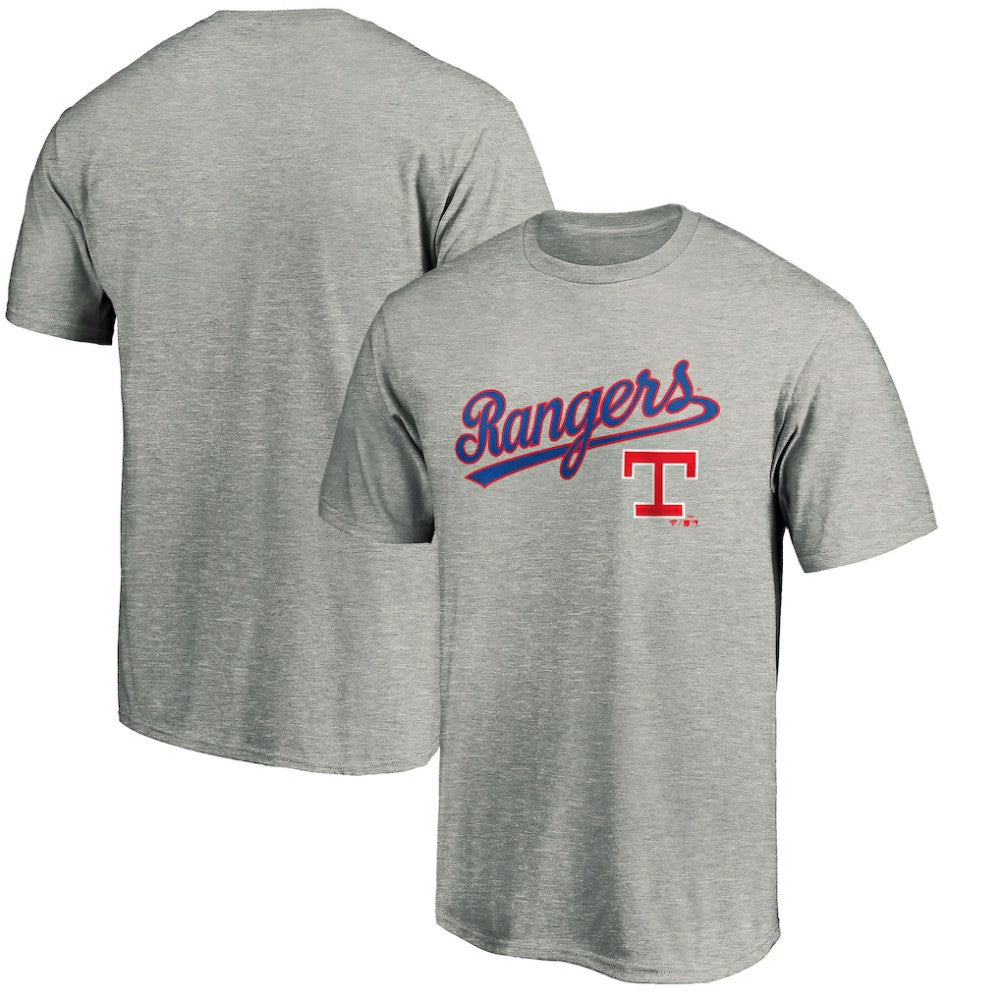 Heather Gray Texas Rangers Team Wahconah T-Shirt