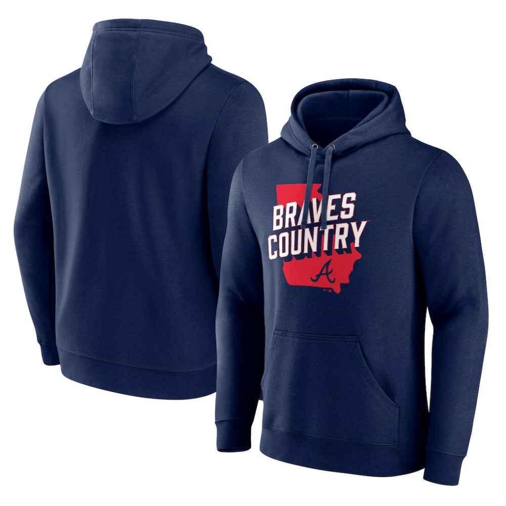 Navy Atlanta Braves Team Country Pullover Hoodie