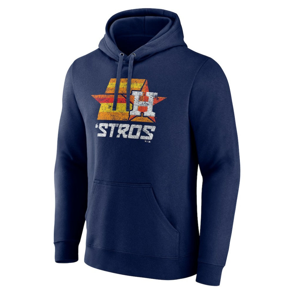 Navy Houston Astros Team Throwback Stros Pullover Hoodie