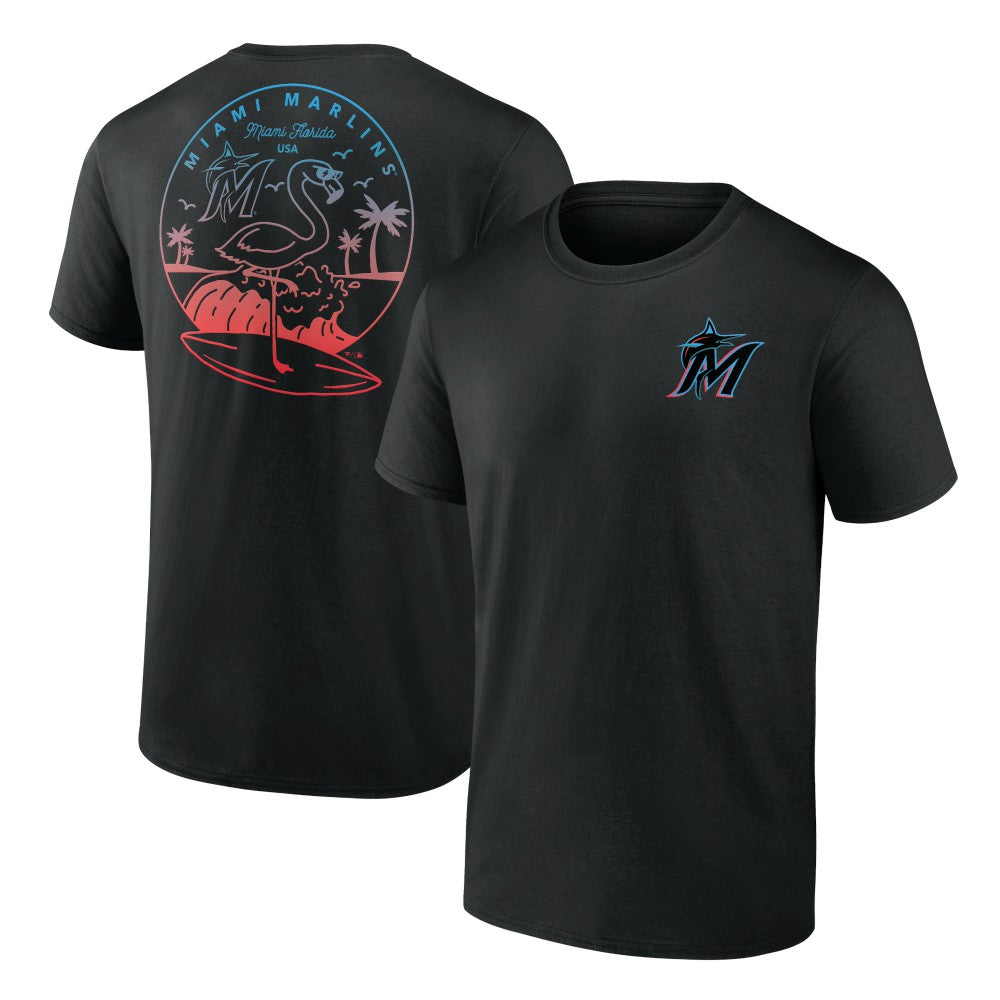 Black Miami Marlins Team Hometown Collection Surf's Up T-Shirt