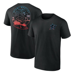 Black Miami Marlins Team Hometown Collection Surf's Up T-Shirt