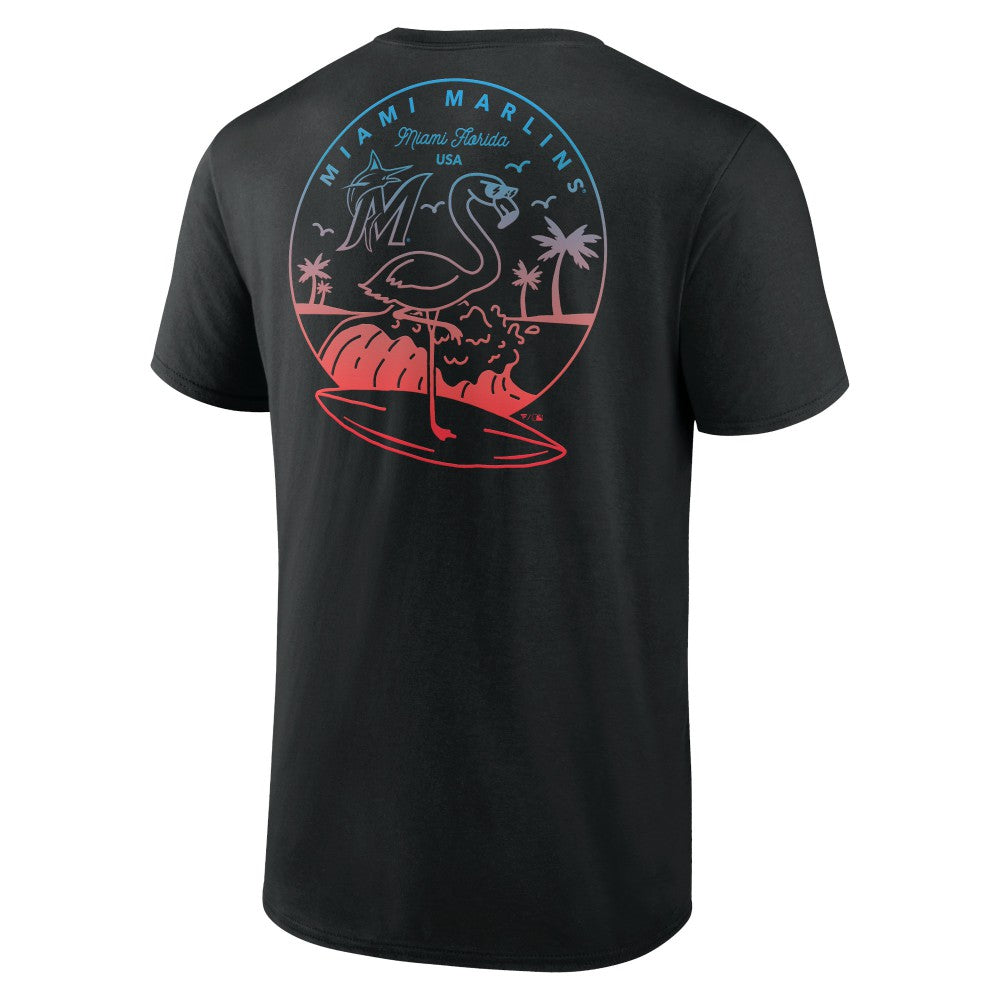 Black Miami Marlins Team Hometown Collection Surf's Up T-Shirt