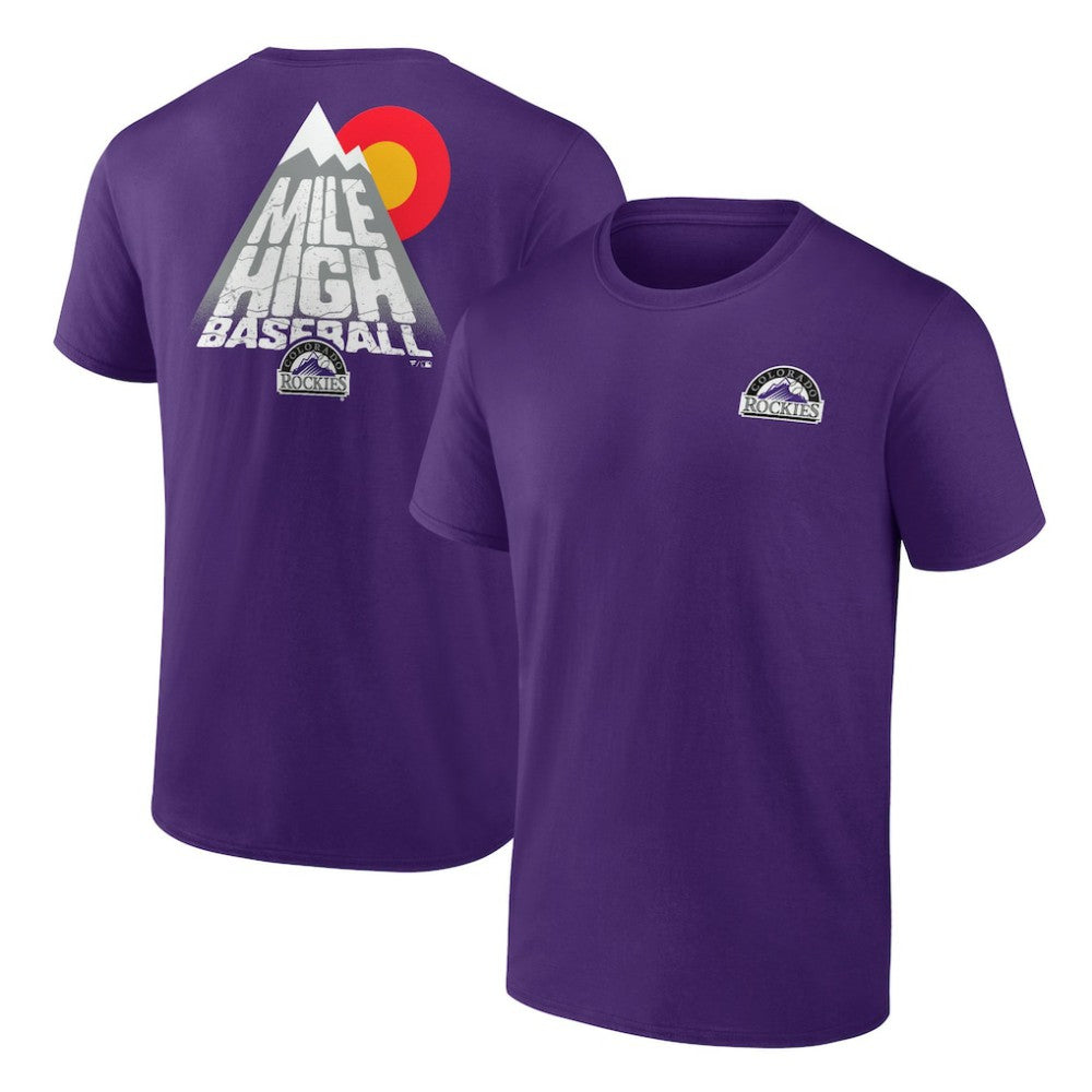 Purple Colorado Rockies Team Hometown Collection Mile High Back T-Shirt