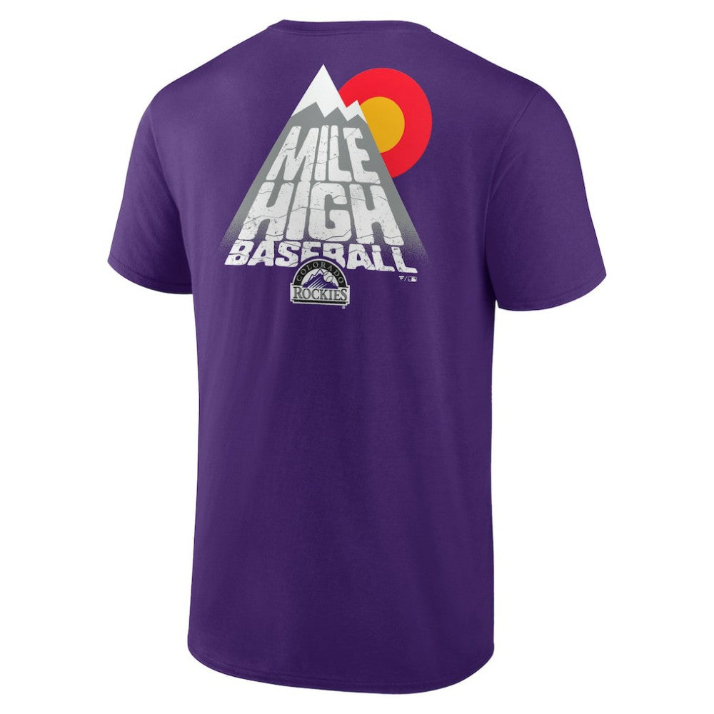 Purple Colorado Rockies Team Hometown Collection Mile High Back T-Shirt