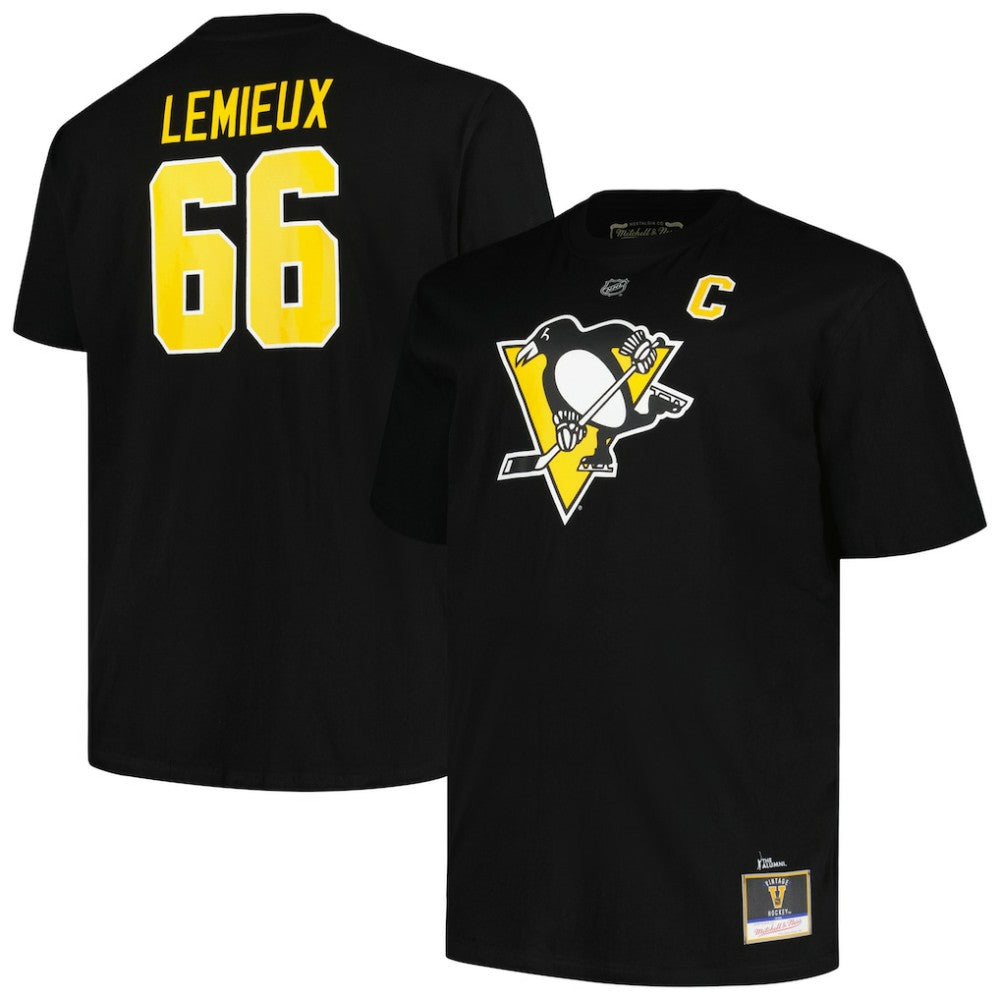 NHL Mario Lemieux Pittsburgh Penguins Mitchell & Ness Big & Tall Name & Number T-Shirt