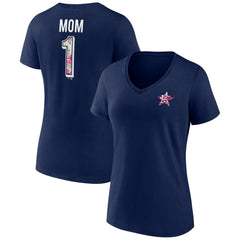 Navy Houston Astros Women's Team Logo Mother's Day V-Neck T-Shirt