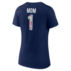 Navy Houston Astros Women's Team Logo Mother's Day V-Neck T-Shirt