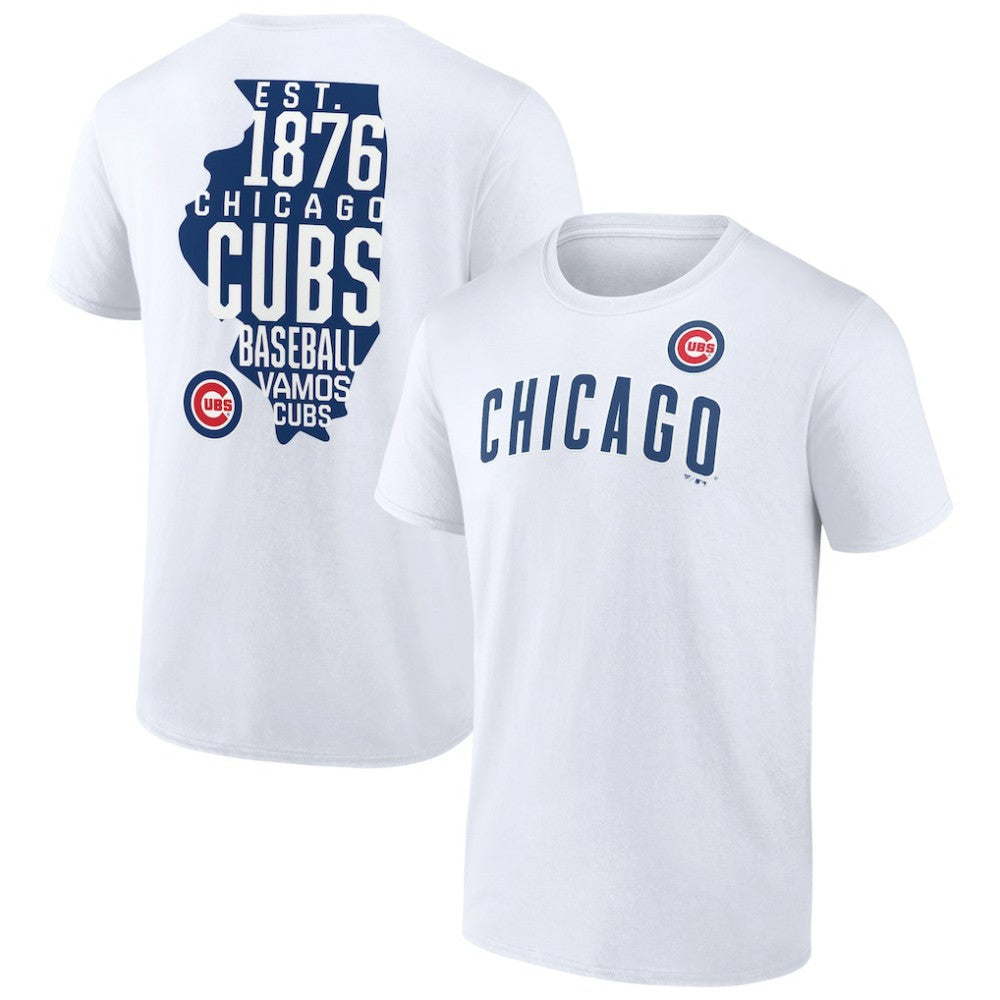 White Chicago Cubs Team Hot Shot T-Shirt