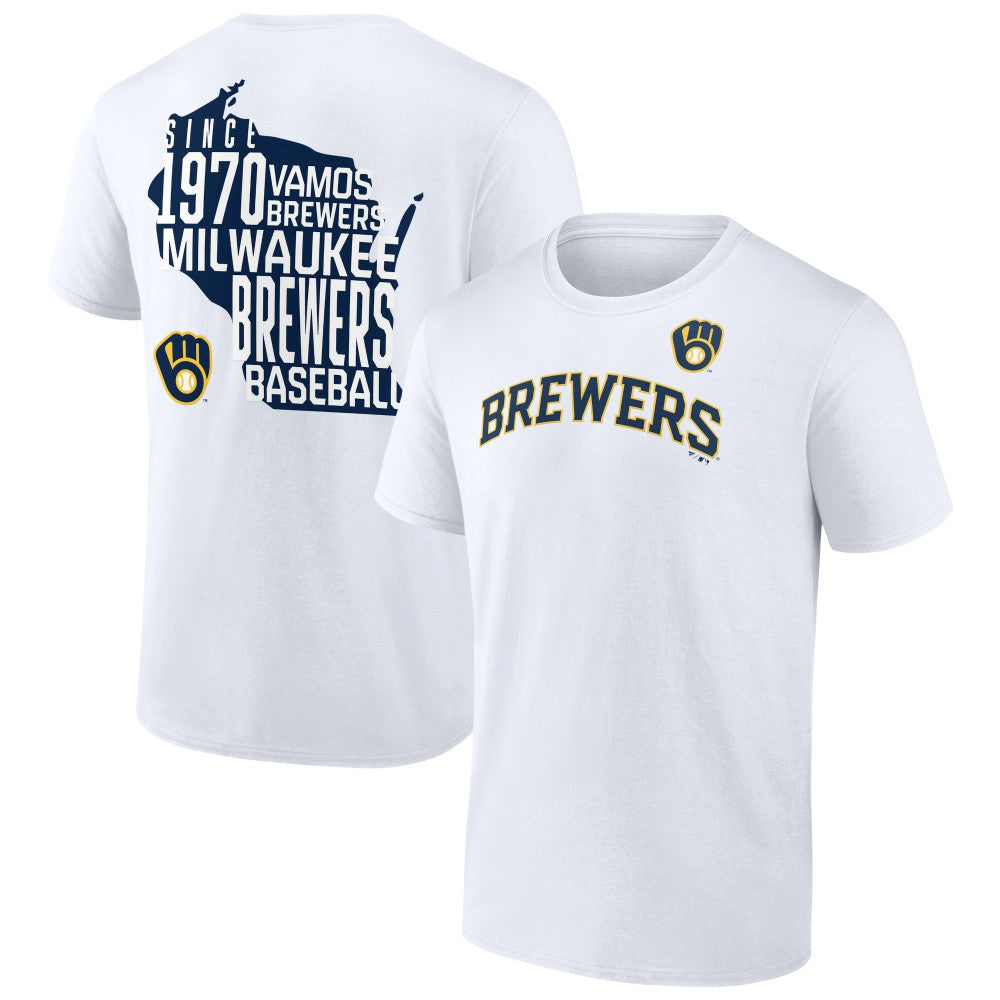 White Milwaukee Brewers Team Hot Shot T-Shirt