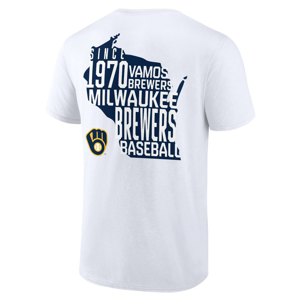 White Milwaukee Brewers Team Hot Shot T-Shirt