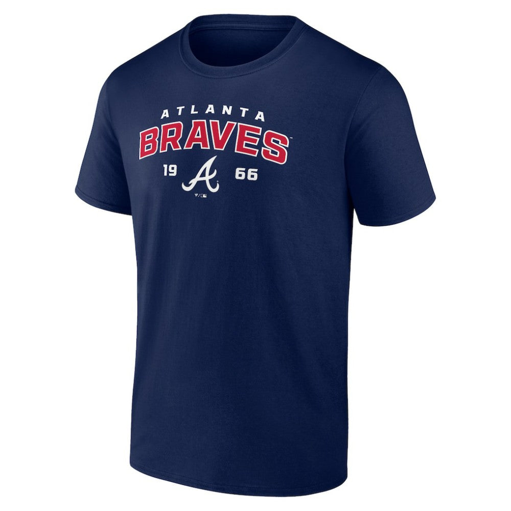 Navy Atlanta Braves Team Rebel T-Shirt