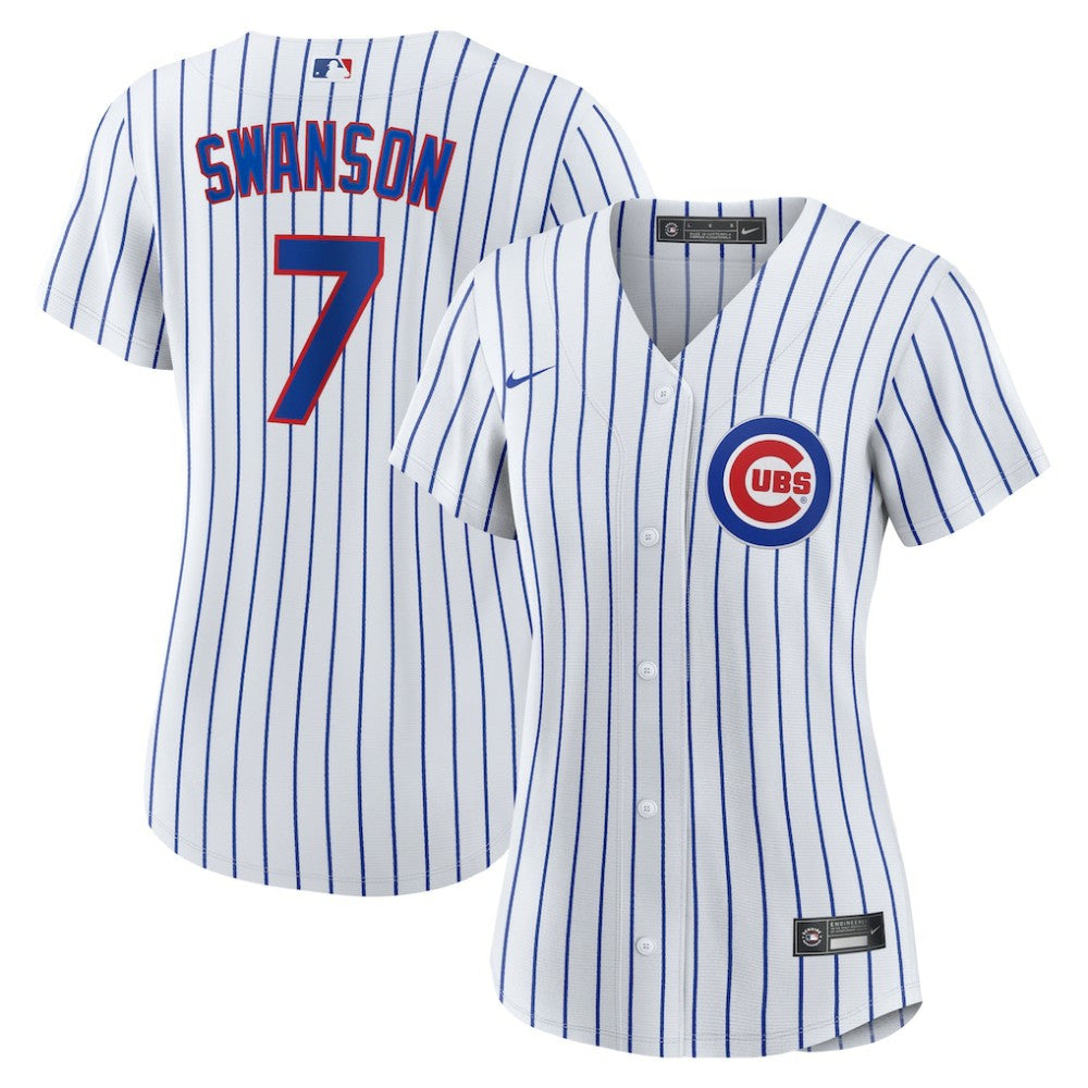 White/Royal Dansby Swanson Chicago Cubs Nike Women's Home Replica Player Jersey