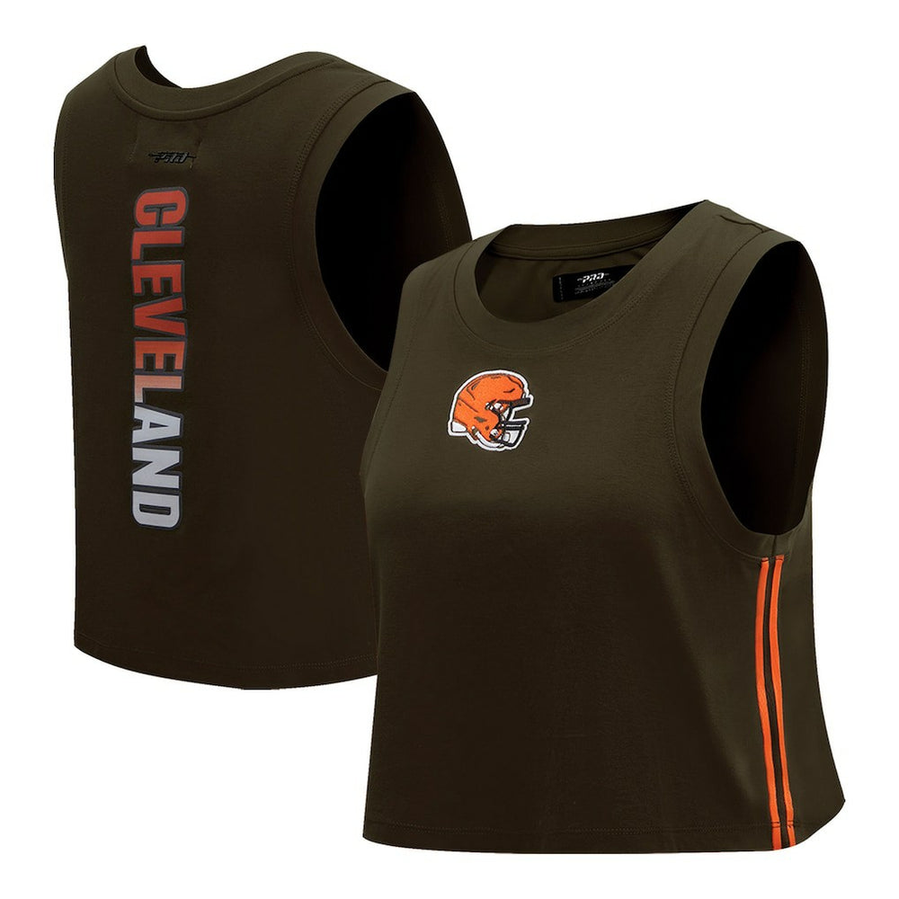 Pro Standard Women's Ombre Wordmark Classic Cropped Tank Top - Cleveland Browns Tops
