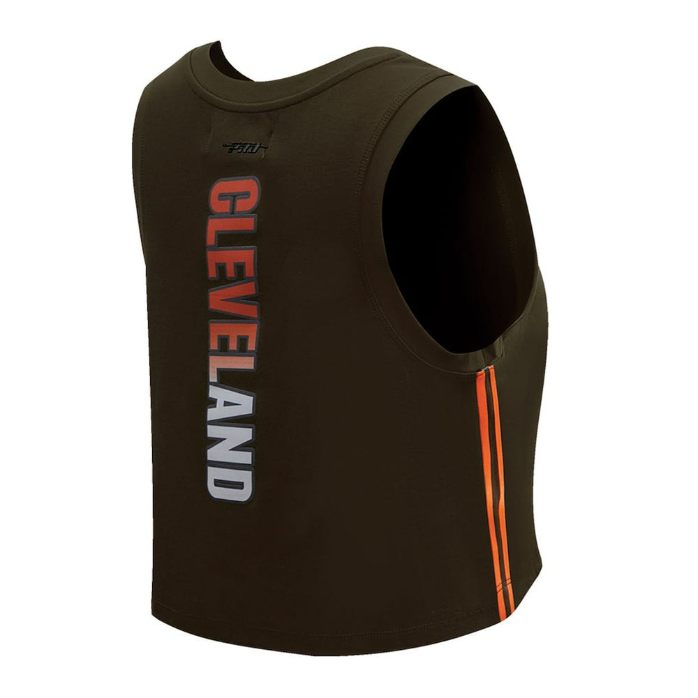 Pro Standard Women's Ombre Wordmark Classic Cropped Tank Top - Cleveland Browns Tops