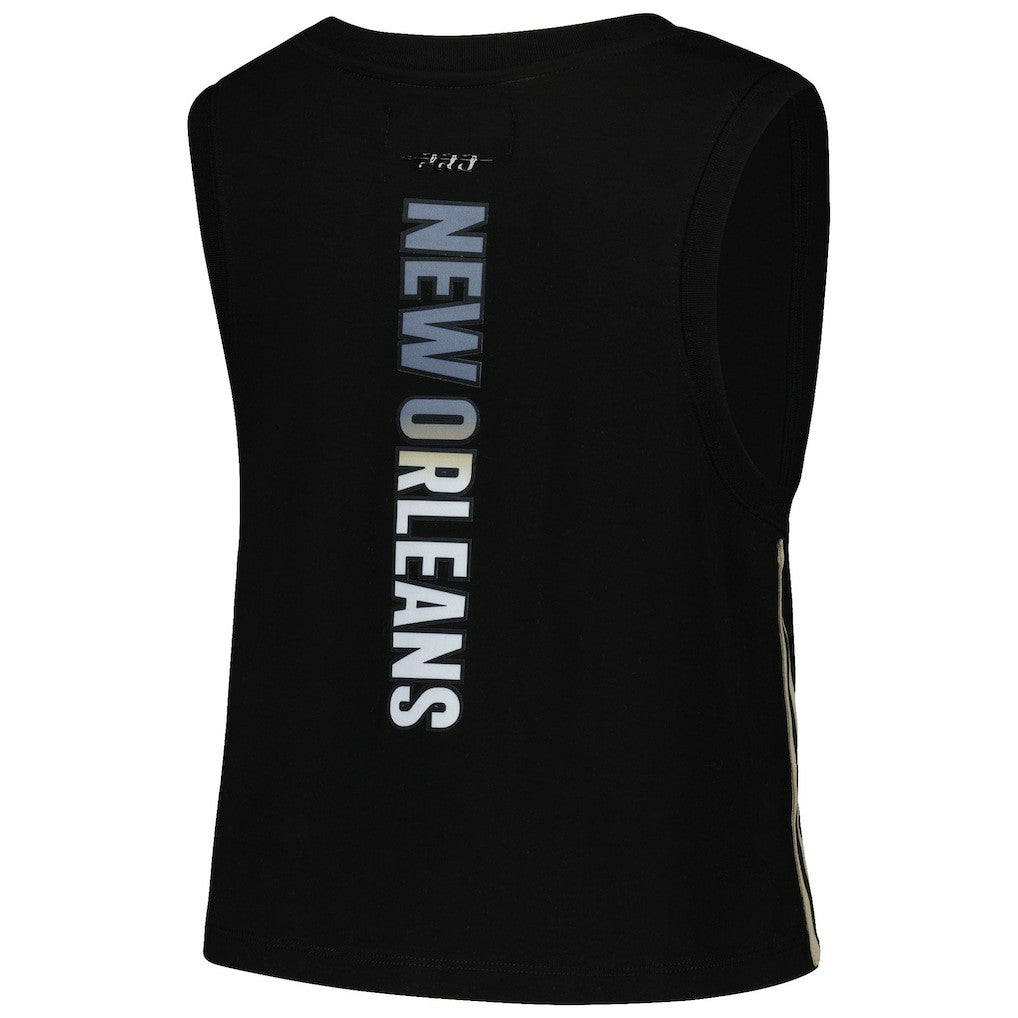 Pro Standard Women's Ombre Wordmark Classic Cropped Tank Top - New Orleans Saints Tops