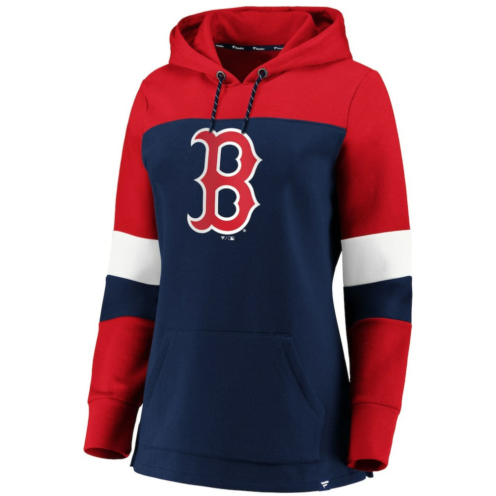 Navy Boston Red Sox Women's Plus Size Colorblock Pullover Hoodie