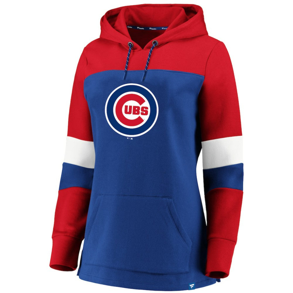 Royal Chicago Cubs Women's Plus Size Colorblock Pullover Hoodie