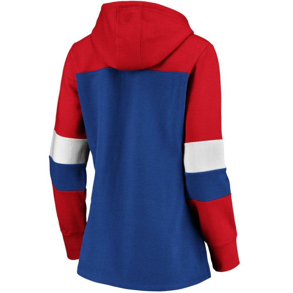 Royal Chicago Cubs Women's Plus Size Colorblock Pullover Hoodie