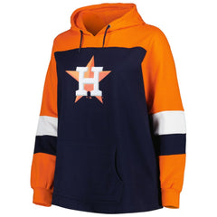 Navy Houston Astros Women's Plus Size Colorblock Pullover Hoodie