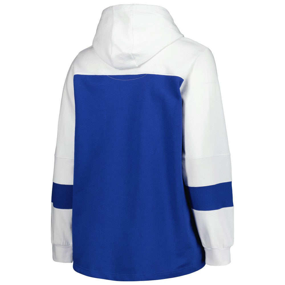 Royal Los Angeles Dodgers Women's Plus Size Colorblock Pullover Hoodie