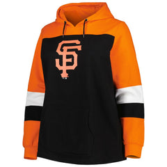 Black San Francisco Giants Women's Plus Size Colorblock Pullover Hoodie