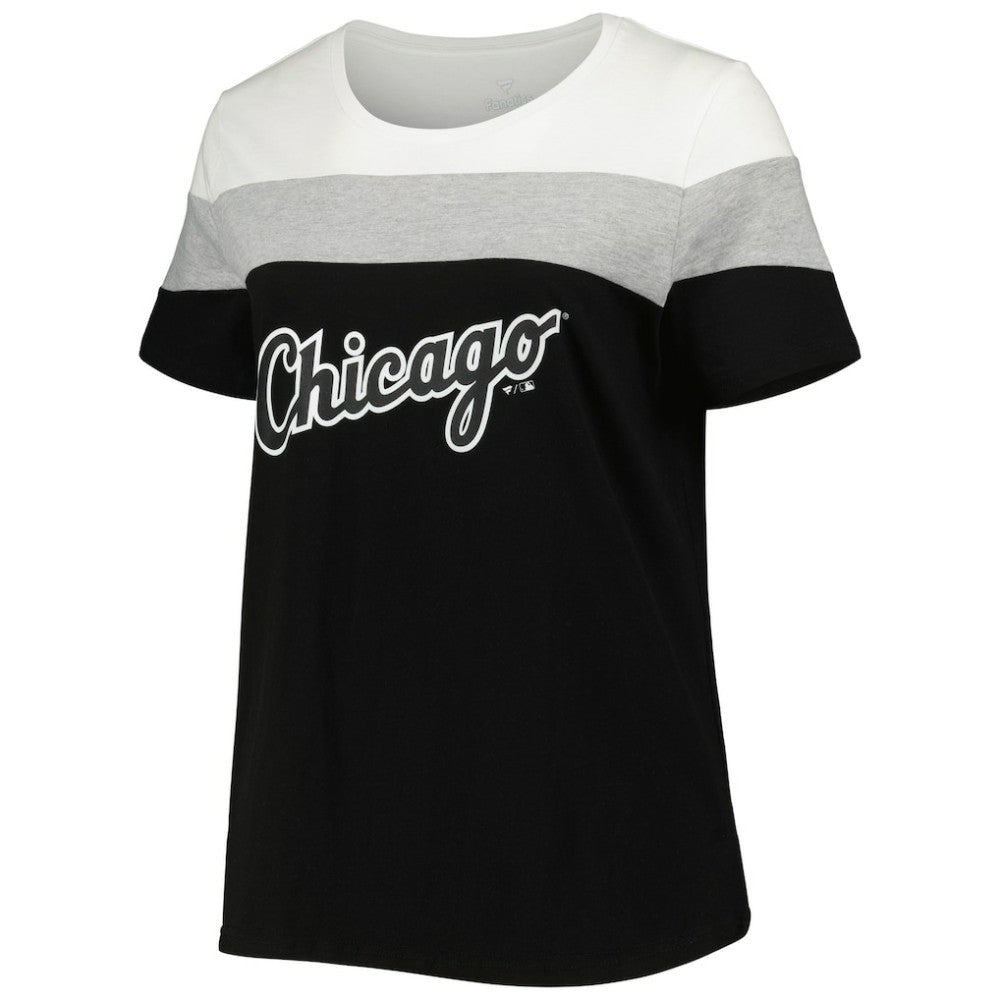 Black/Heather Gray Chicago White Sox Women's Plus Size Colorblock T-Shirt