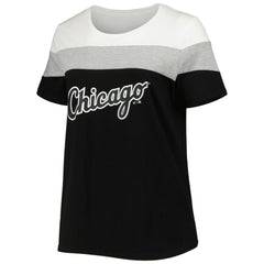 Black/Heather Gray Chicago White Sox Women's Plus Size Colorblock T-Shirt