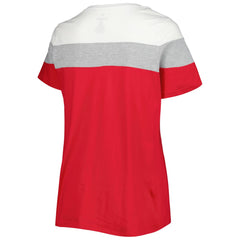 White/Red Los Angeles Angels Women's Plus Size Colorblock T-Shirt