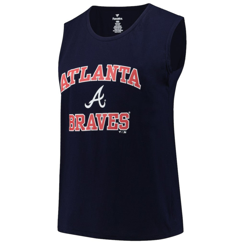 Navy Atlanta Braves Profile Women's Plus Size Tank Top