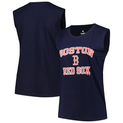 Navy Boston Red Sox Profile Women's Plus Size Tank Top