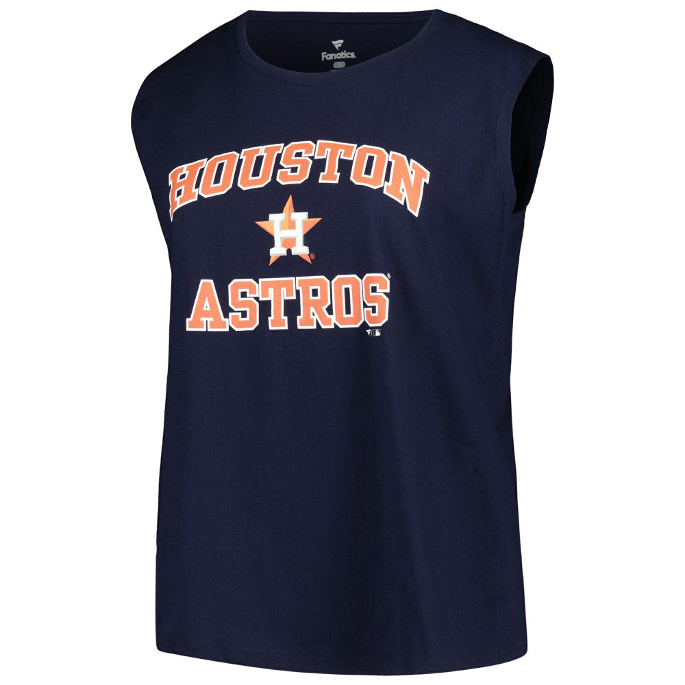 Navy Houston Astros Profile Women's Plus Size Tank Top