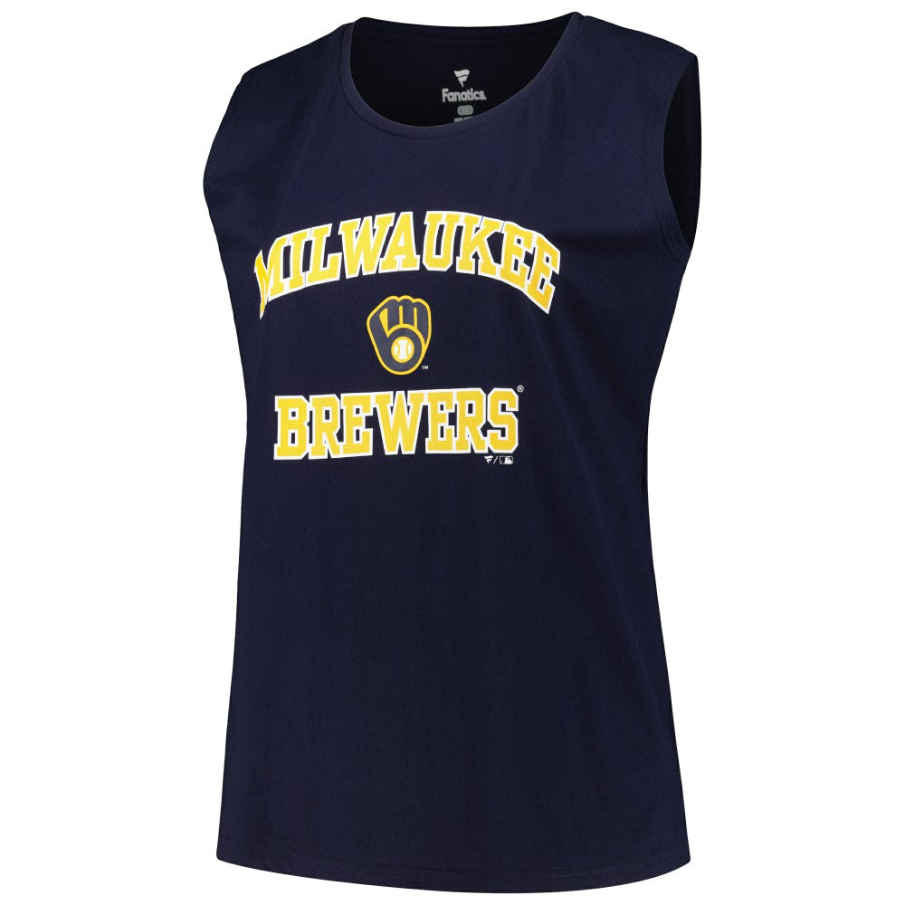 Navy Milwaukee Brewers Profile Women's Plus Size Tank Top