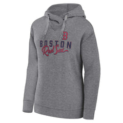 Heather Gray Profile Boston Red Sox Women's Plus Size Pullover Hoodie