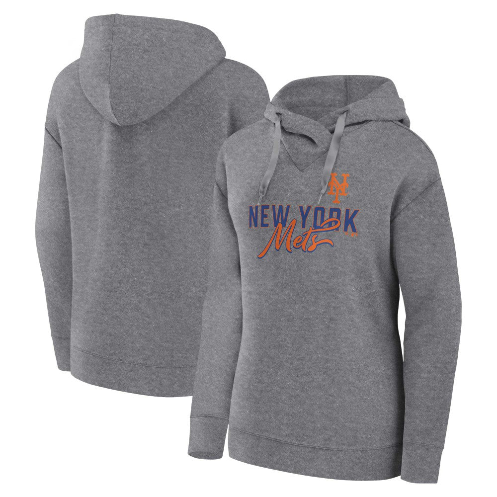 Heather Gray Profile New York Mets Women's Plus Size Pullover Hoodie