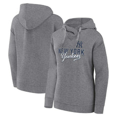 Heather Gray Profile New York Yankees Women's Plus Size Pullover Hoodie
