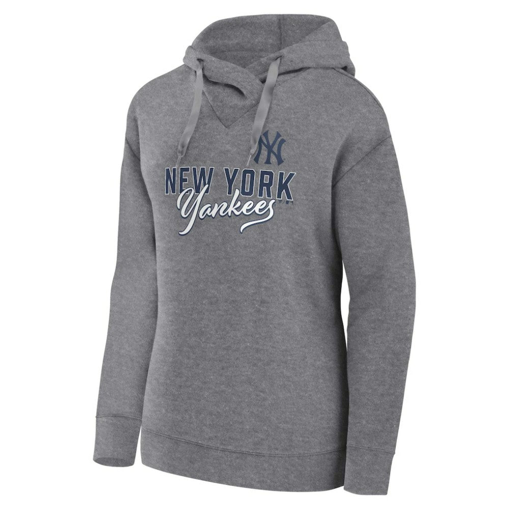 Heather Gray Profile New York Yankees Women's Plus Size Pullover Hoodie