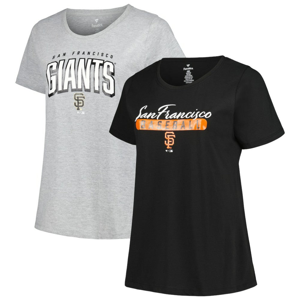 Black/Heather Gray San Francisco Giants Profile Women's Plus Size T-Shirt Combo Pack