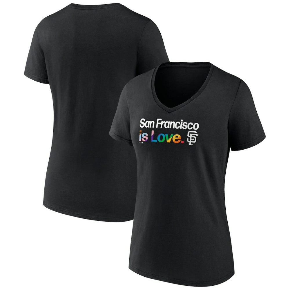 Black San Francisco Giants Profile Women's Plus Size Pride V-Neck T-Shirt