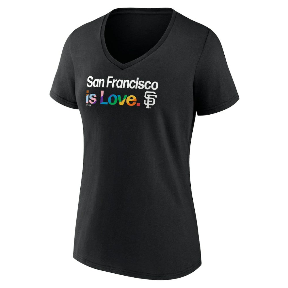Black San Francisco Giants Profile Women's Plus Size Pride V-Neck T-Shirt