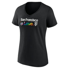 Black San Francisco Giants Profile Women's Plus Size Pride V-Neck T-Shirt