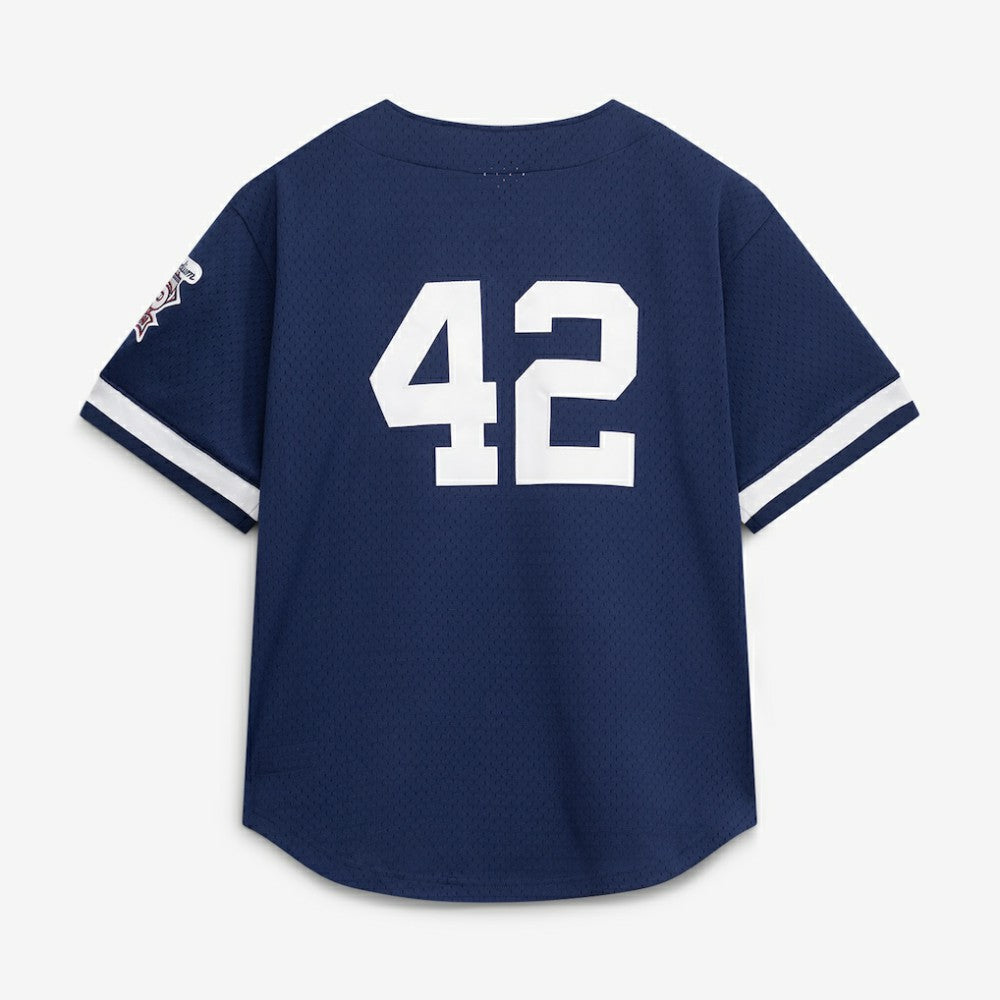 Navy Mariano Rivera New York Yankees Mitchell & Ness Cooperstown Collection Mesh Batting Practice Button-Up Jersey