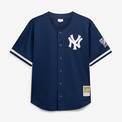 Navy Derek Jeter New York Yankees Mitchell & Ness Cooperstown Collection Mesh Batting Practice Button-Up Jersey