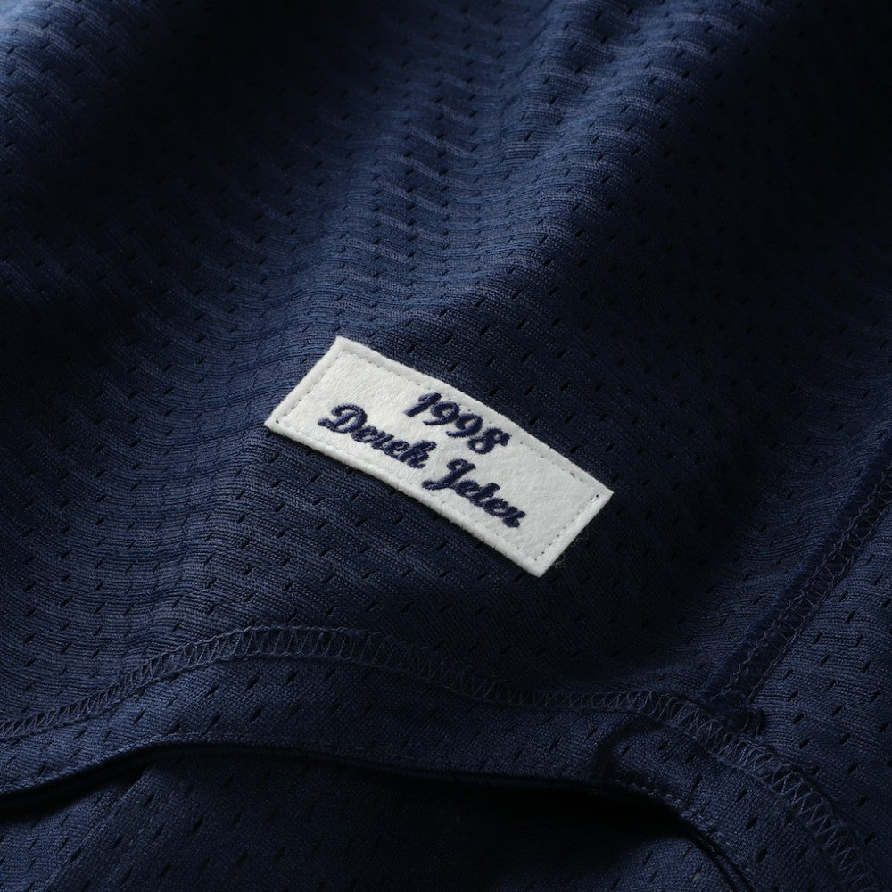 Navy Derek Jeter New York Yankees Mitchell & Ness Cooperstown Collection Mesh Batting Practice Button-Up Jersey