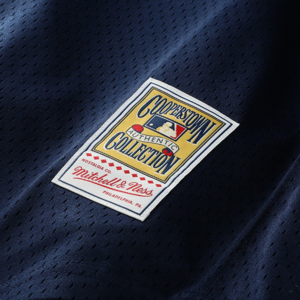Navy Derek Jeter New York Yankees Mitchell & Ness Cooperstown Collection Mesh Batting Practice Button-Up Jersey