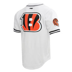 Joe Burrow  Pro Standard Mesh Baseball Button-Up T-Shirt - Cincinnati Bengals T-shirts