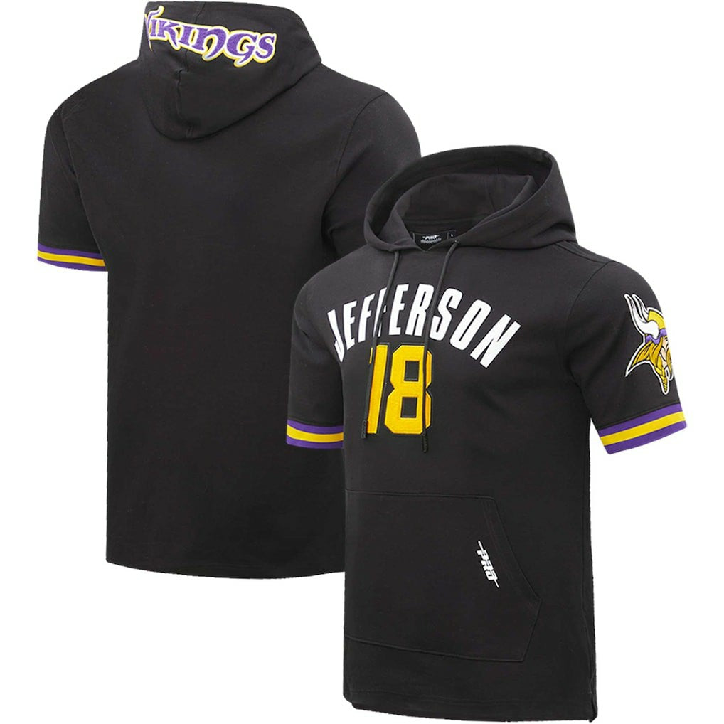 Justin Jefferson  Pro Standard Player Name & Number Hoodie T-Shirt - Minnesota Vikings Hoodies